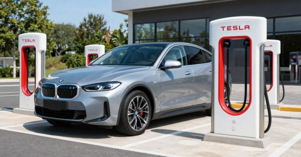 bmw tesla supercharger