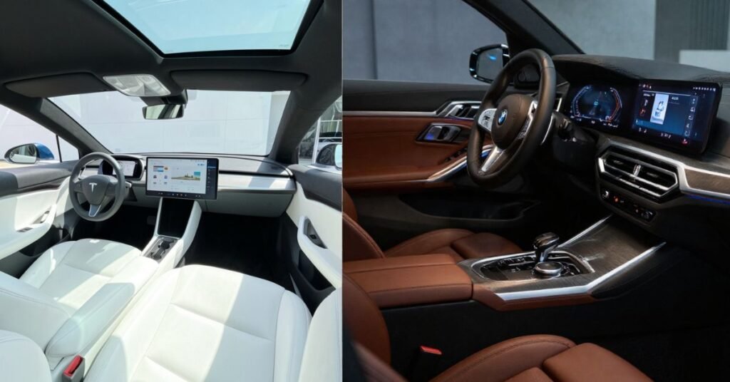 bmw vs tesla interior